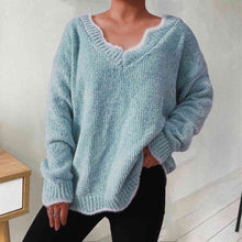 Zeta V-Neck Drop Shoulder Long Sleeve Sweater
