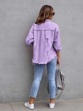 Camille Distressed Drop Shoulder Denim Jacket