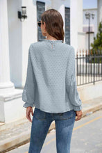 Stasia Smocked Mock Neck Swiss Dot Top