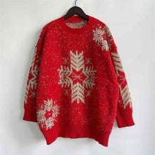 Dulce Snowflake Pattern Long Sleeve Sweater