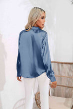 Lucia Lapel Collar Button Up Long Sleeve Shirt