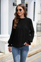 Stasia Smocked Mock Neck Swiss Dot Top