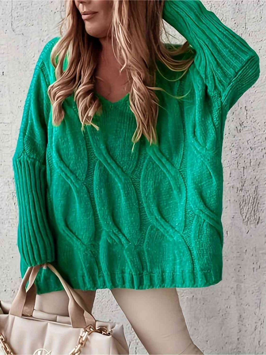 Marca Cable Knit Long Sleeve Sweater