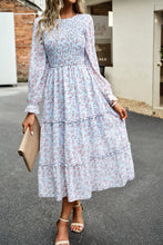 Arabella Smocked Flounce Sleeve Midi Dress