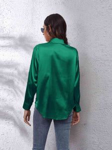Luciana Collared Neck Buttoned Long Sleeve Shirt