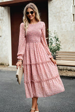 Arabella Smocked Flounce Sleeve Midi Dress