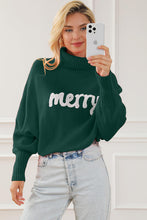 Merry Embroidered High Neck Christmas Sweater
