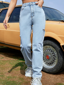 Lilah Distressed Straight Leg Jeans