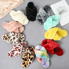 Journee Faux Fur Crisscross Strap Slippers