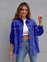 Camille Distressed Drop Shoulder Denim Jacket