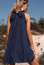 Tie Back Sleeveless Tiered Dress