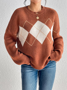 Eleanor Geometric Dropped Shoulder Sweater