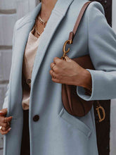 Elise Long Sleeve Longline Coat with Pockets