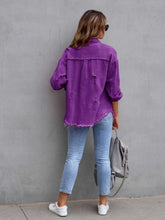 Camille Distressed Drop Shoulder Denim Jacket