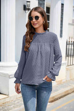 Stasia Smocked Mock Neck Swiss Dot Top