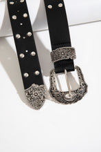 Angela Double Row Studded PU Leather Belt