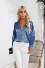 Lucia Lapel Collar Button Up Long Sleeve Shirt