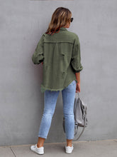 Camille Distressed Drop Shoulder Denim Jacket