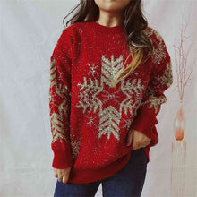 Dulce Snowflake Pattern Long Sleeve Sweater