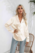 Lucia Lapel Collar Button Up Long Sleeve Shirt