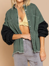 Aspen Cable-Knit Raw Hem Denim Jacket