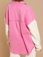 Aspen Cable-Knit Raw Hem Denim Jacket