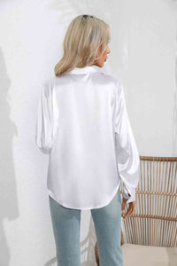Lucia Lapel Collar Button Up Long Sleeve Shirt
