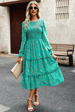 Arabella Smocked Flounce Sleeve Midi Dress