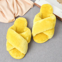 Journee Faux Fur Crisscross Strap Slippers