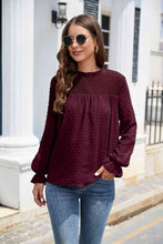 Stasia Smocked Mock Neck Swiss Dot Top