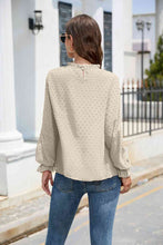 Stasia Smocked Mock Neck Swiss Dot Top