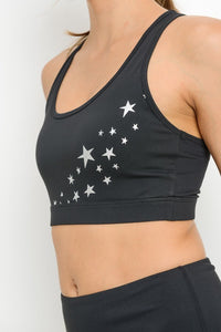 Stargazer Racer Back Sports Bra - Black Petunia Ct