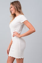 White Lettuce Edge T-Shirt Dress - Black Petunia Ct