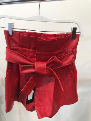 Red Leather Short - Black Petunia Ct