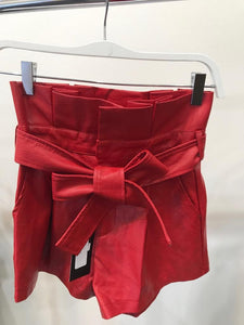 Red Leather Short - Black Petunia Ct