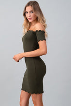 Off Shoulder Mini Rib Dress - Black Petunia Ct