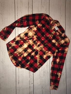 Oversized Vintage Bleached Flannel - Black Petunia Ct