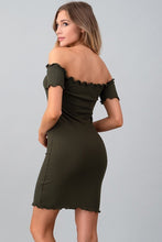 Off Shoulder Mini Rib Dress - Black Petunia Ct